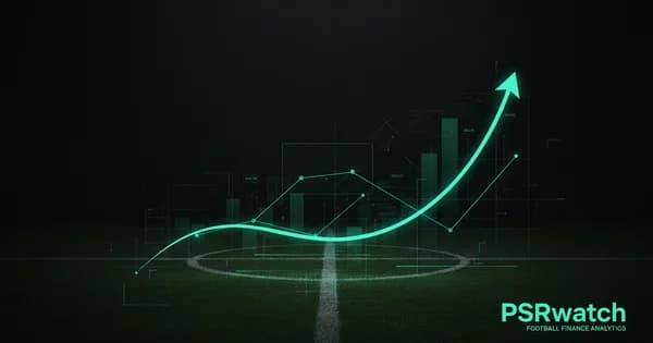 Abstract football-finance illustration in emerald green and black, mixing stadium, pitch and balance-sheet motifs, used as the hero image for the PSRwatch article "António Silva to AFC Bournemouth: what the £21m move does to their squad-cost room".