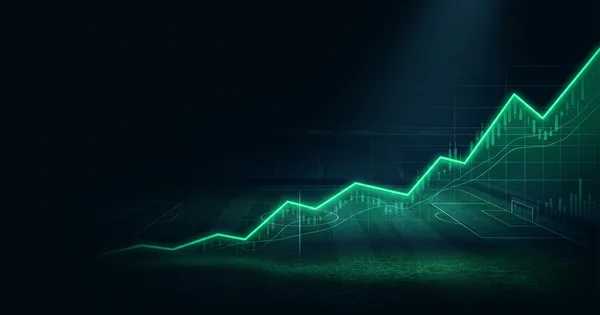 Abstract football-finance illustration in emerald green and black, mixing stadium, pitch and balance-sheet motifs, used as the hero image for the PSRwatch article "Newcastle United accounts explained: what the 2024/25 filing really says".