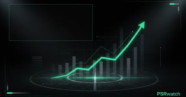 Abstract football-finance illustration in emerald green and black, mixing stadium, pitch and balance-sheet motifs, used as the hero image for the PSRwatch article "Tarik Muharemović to Leeds United: what the £31.1m move does to their squad-cost room".