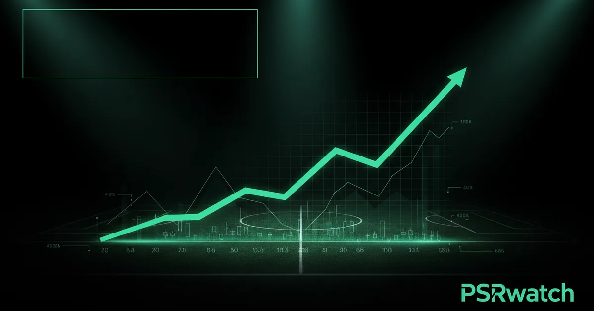 Abstract football-finance illustration in emerald green and black, mixing stadium, pitch and balance-sheet motifs, used as the hero image for the PSRwatch article "Trevoh Chalobah leaves Chelsea: what the £25.2m sale does to their squad-cost room".
